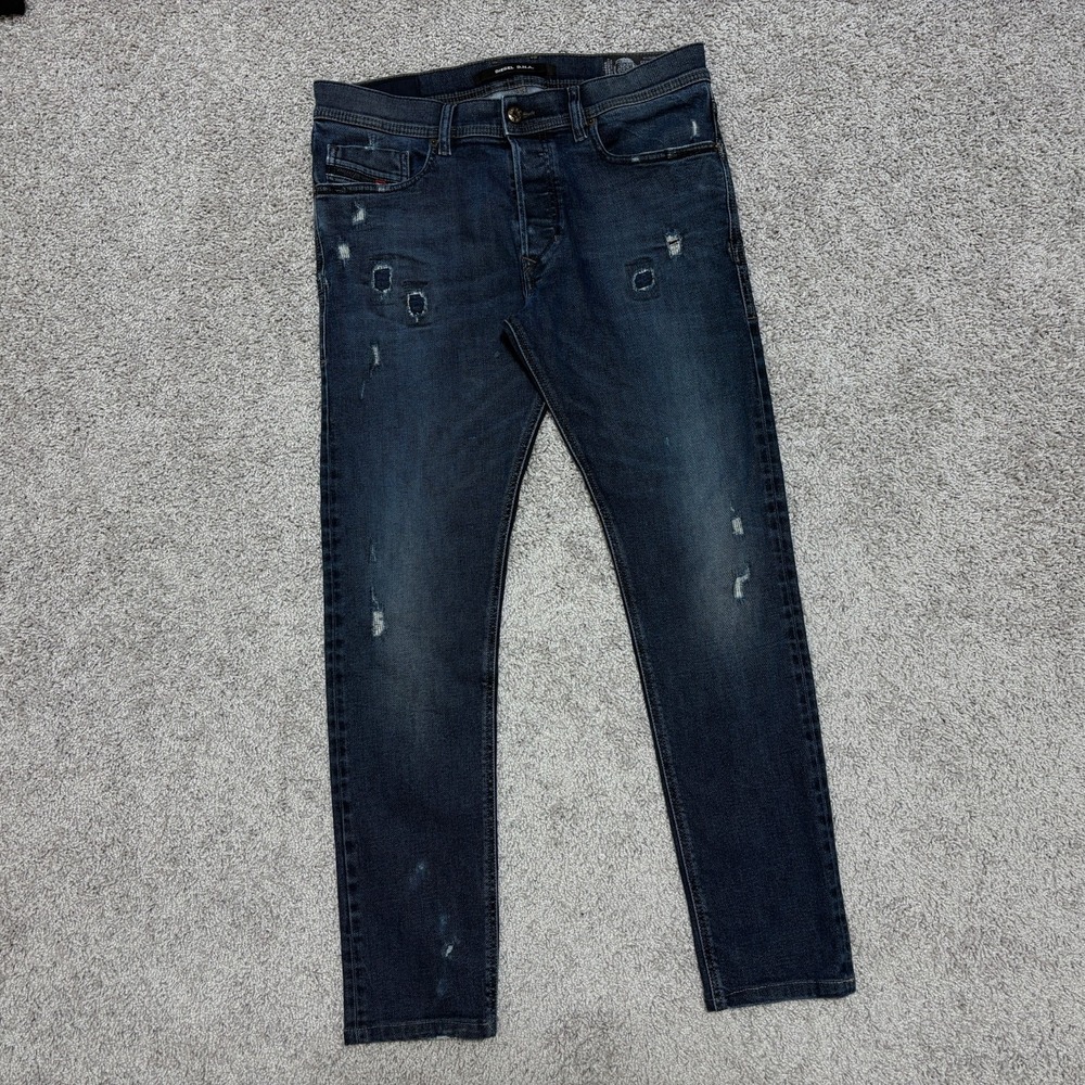Diesel Tepphar Jeans Mens 31x32 (Act 32x28) Slim Carrot Stretch Denim Button Fly